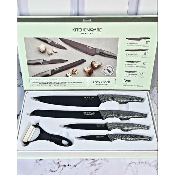 PISAU SET / KNIFE SET BLACK LOCK & LOCK ISI 5 Pisau LOCK N LOCK