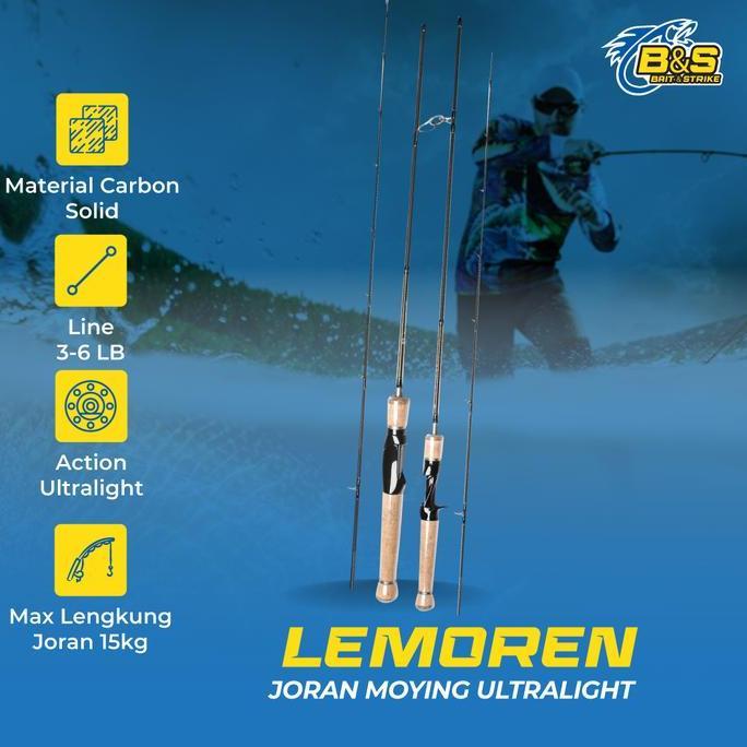 LEMOREN Joran Casting UltraLight MOYING UltraLight Carbon Solid Jigging Rod Spinning dan BaitCasting