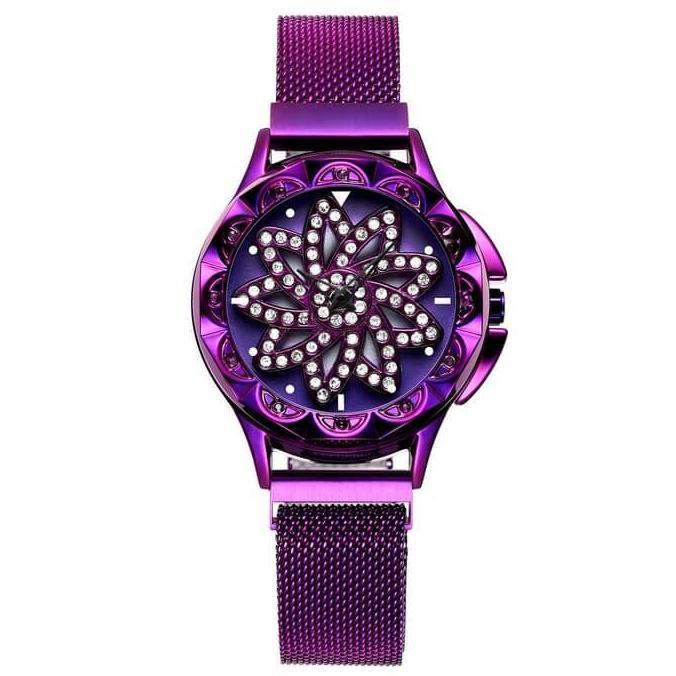 Jam tangan wanita stainles ungu