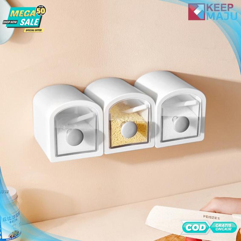 Cuci Gudang Tempat Bumbu Dapur / Tempat Bumbu Dapur Set Unik / Stoples Bumbu Yang Dipasang Di Dindin