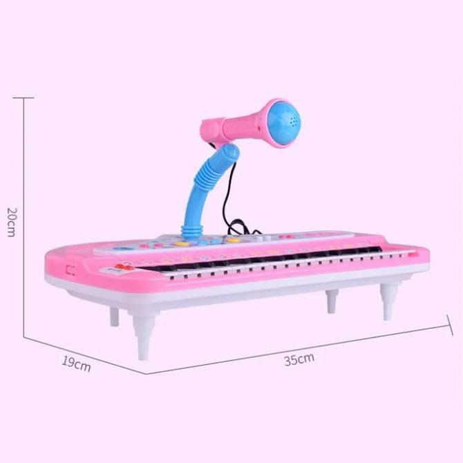 Mainan Piano MIC Keyboard Elektronik 37 Kunc Piano Mini Dengan Mikrofon Anak Alat Musik Edukasi Anak