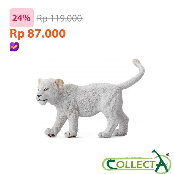 CollectA 88551 - White Lion Cub Walking - Animal Figure