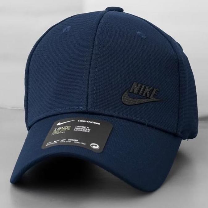 CR - TOPI BASEBALL NIKE FONT SIDE LOGO ORIGINAL NAVY CAPS / TOPI PRIA WANITA / TOPI FULL SET TERLARI