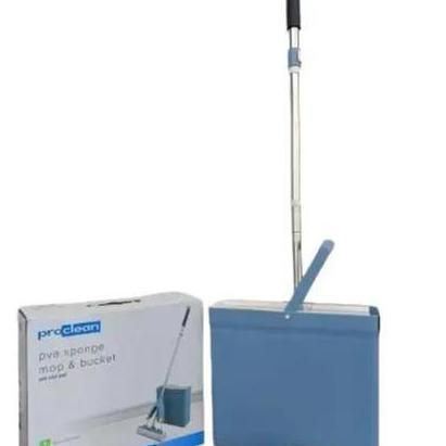 BEBAS ONGKIR - Proclean PVA Sponge Mop & Bucekt | Alat Pel Pva Set Biru | Alat Pel Busa + Pemeras