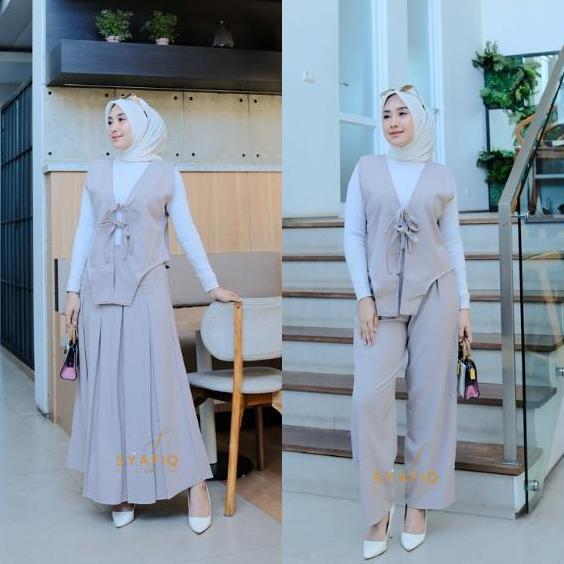 Viola Vest Seletan Rok Dan Celana Wanita Formal / Set Vest Rok Mayung / One Set Rok Korean Style Sat