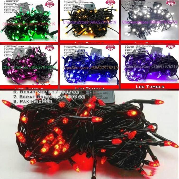 Lampu Kedip/Lampu Dekorasi/Lampu Natal/Lampu Hias Runcing Kabel Hitam