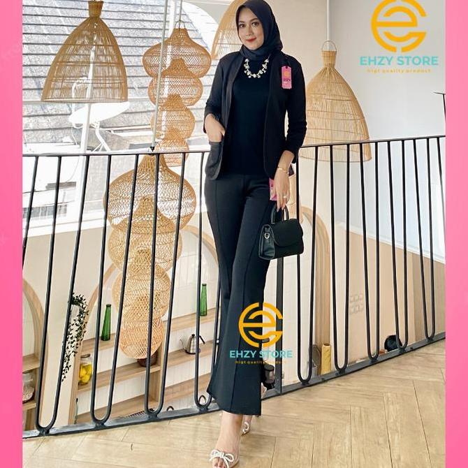 One Set Blazer Scuba Nabilla Bahan Scuba Premium