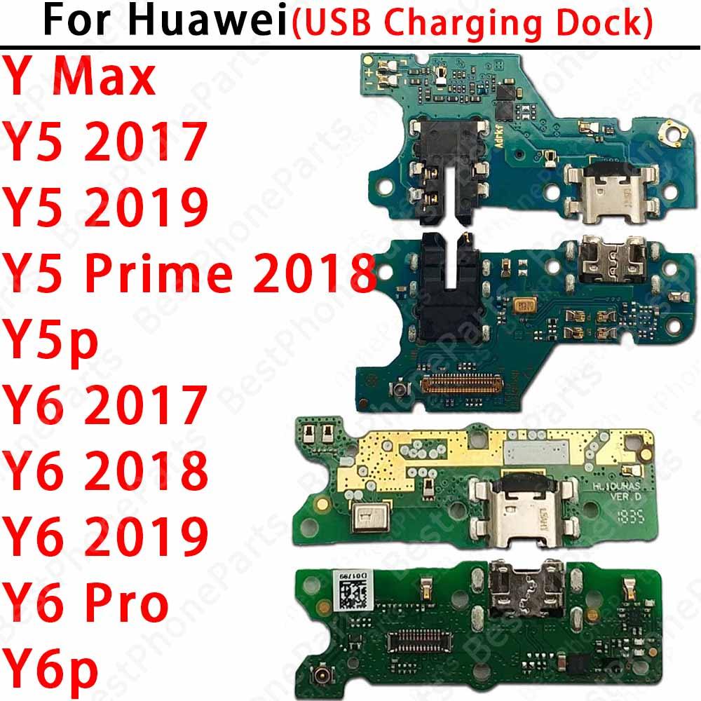 Untuk Huawei Y Max Y5 Y6 Prime 2017 2018 2019 Y5P Y6P Y6Pro Port Pengisian USB Baru Dock Board Konek