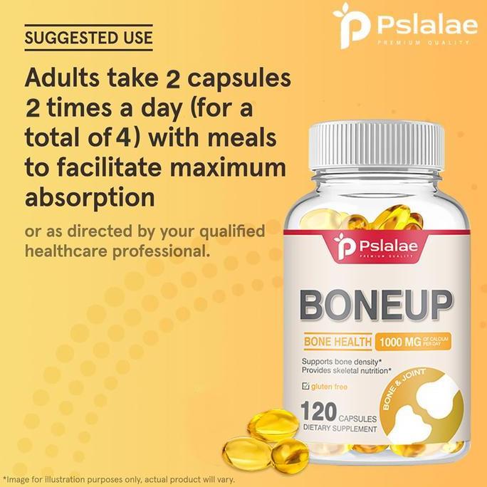 Pslalae-Suplemen Boneup-Mengandung Vitamin C, Vitamin D, Kalsium, Seng, Tembaga, Mangan, Kalium, Vit
