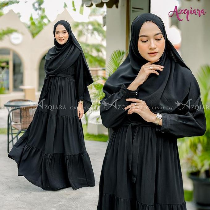 Gamis Set Hijab Jilbab Pashmina | Gamis Balqis Baju Muslim Dewasa | Dress Muslimah Jumbo Maxi Dress 