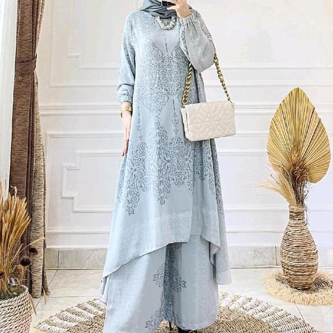 Set Celana Kondangan Set Melayu Malaysia Elegan One Set Kondangan Celana Setelan Tunik Mewah Elegan 