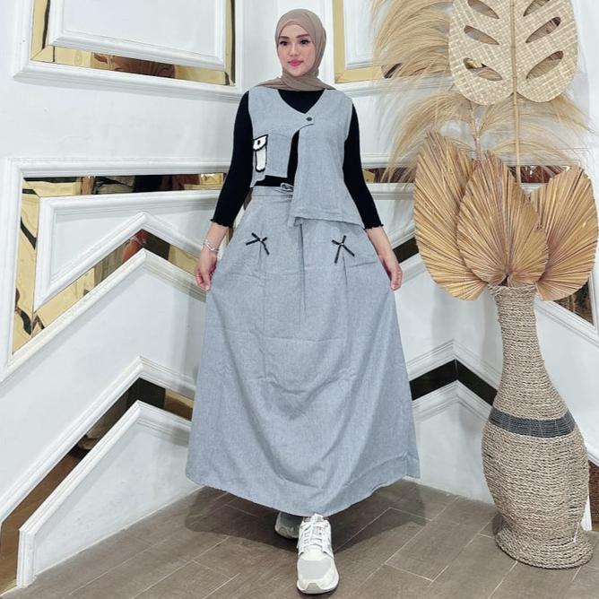 Kamari One Set Rompi Katun Fashion Muslim Wanita Kekinian