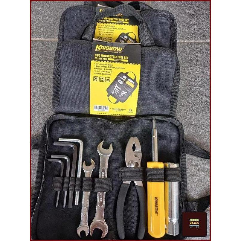 KRISBOW Tool Kit Set Bag Perkakas Motor Mobil Isi 8 Pcs