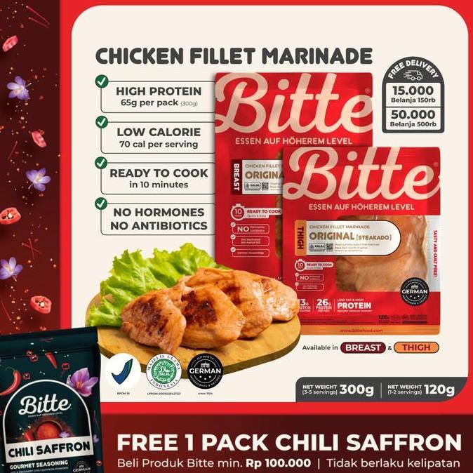 1dozzketer - Bitte Healthy Chicken Fillet Marinade - High Protein Low Fat Ready To Cook