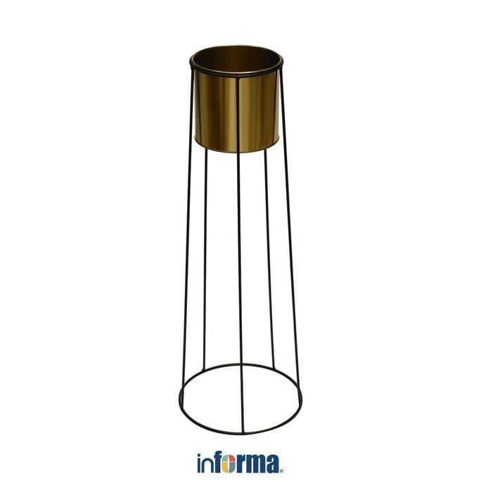 INFORMA POT TANAMAN DENGAN STAND 25X71 CM - GOLD