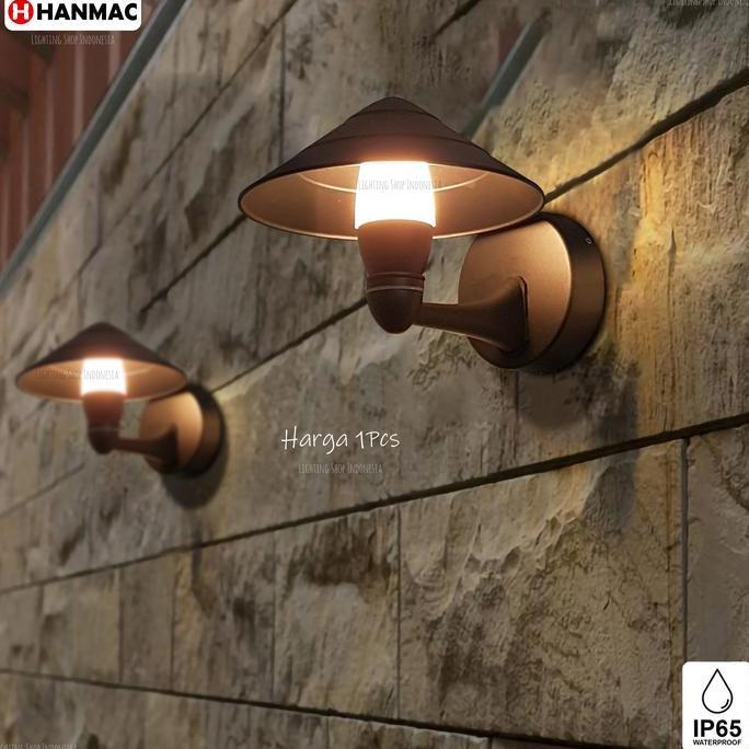 Lampu dinding led 10watt model topi outdoor taman minimalis waterproof
