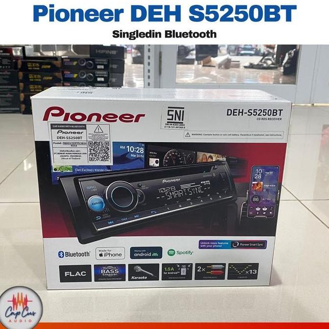 TERMURAH - TAPE MOBIL AUDIO PIONEER DEH-S5250BT BLUETOOTH SINGLE DIN PIONEER