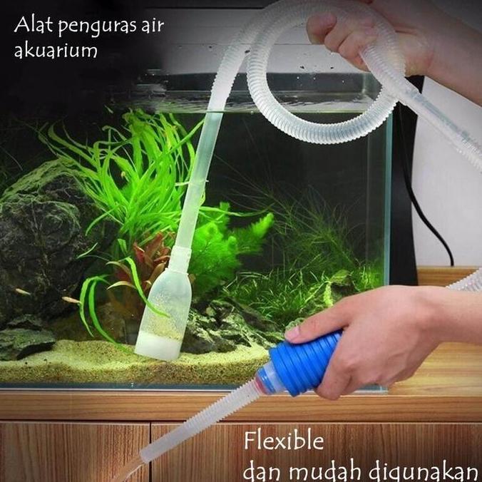 Alat Penguras Air Aquarium / Cleaner Pump Siphon Manual / Selang Pompa Penyedot Pembersih Kolam Ikan