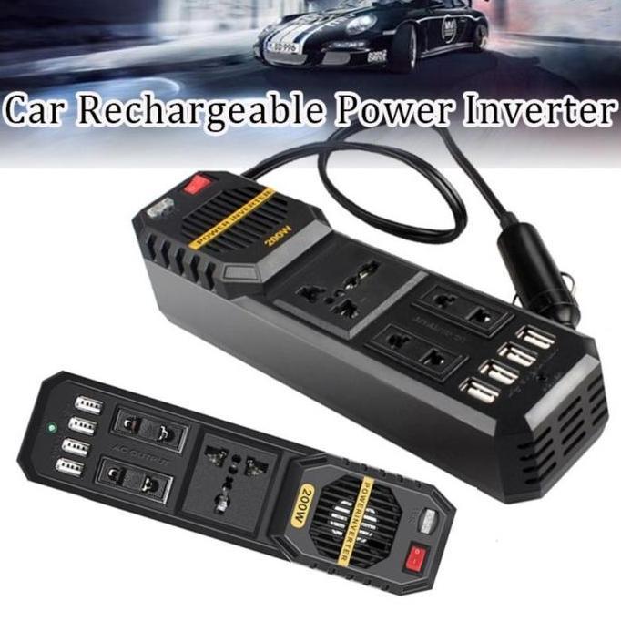 Car Charger 200W 12V Power Inverter Adaptor Converter - Charger Mobil [terbaik]