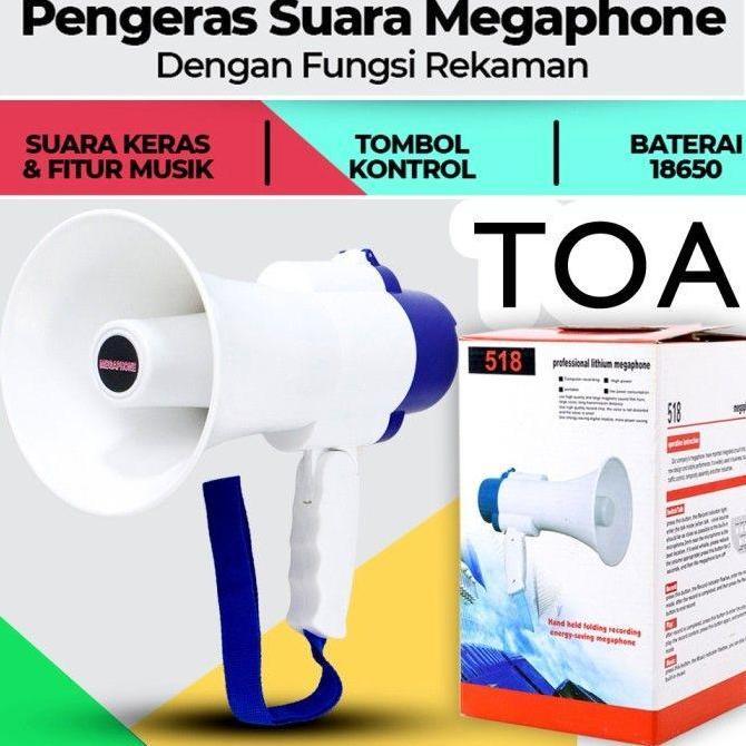 Pengeras Suara Portable Toak Megaphone Fungsi Rekam Rechargeable Toa Demo Mega Phone Rekaman Jualan 
