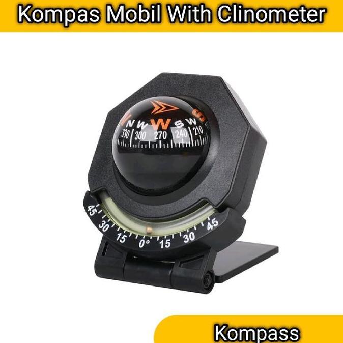 MINI KOMPAS MOBIL WITH CLINOMETER KOMPAS PETUNJUK ARAH ORIGINAL DAN TERPERCAYA