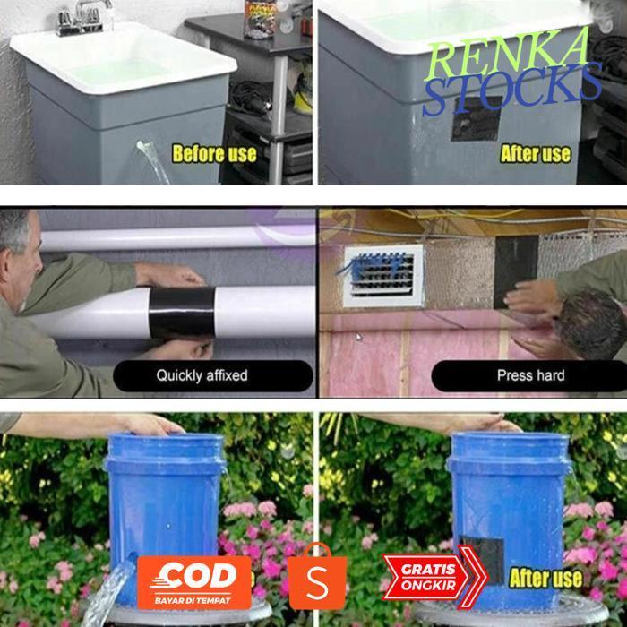 sd-46 Lakban Aspal Hitam Tambal Talang Asbes Bocor - Lakban Karet Tambal Talang Air Bocor - Lakban P