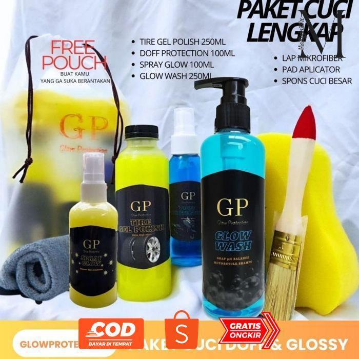 ew-45 Paket Cuci Motor S+ | GlowProtection - Shampoo Motor Mobil Pengkilap Motor Sponge Microfiber M