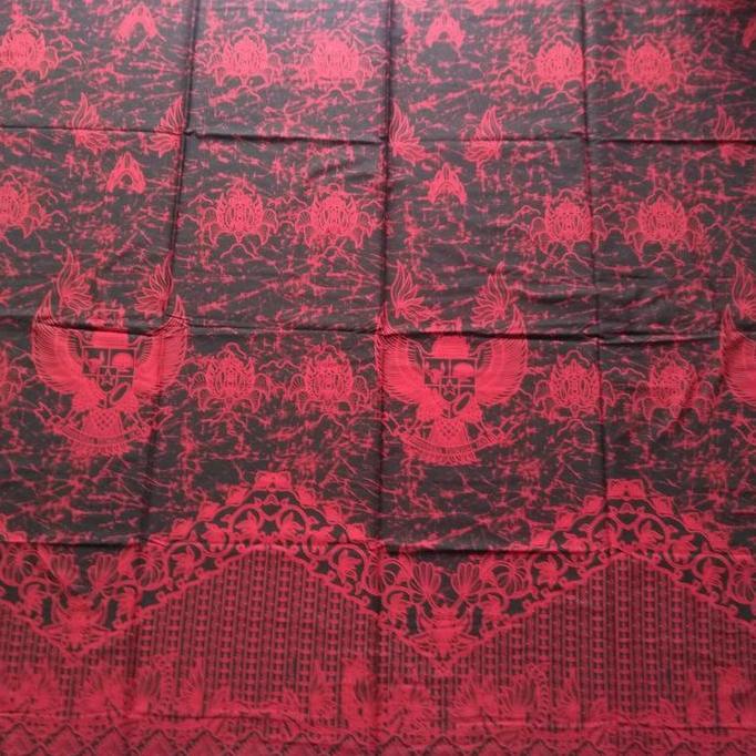 kain batik motif burung garuda pancasila warna merah hitam murah