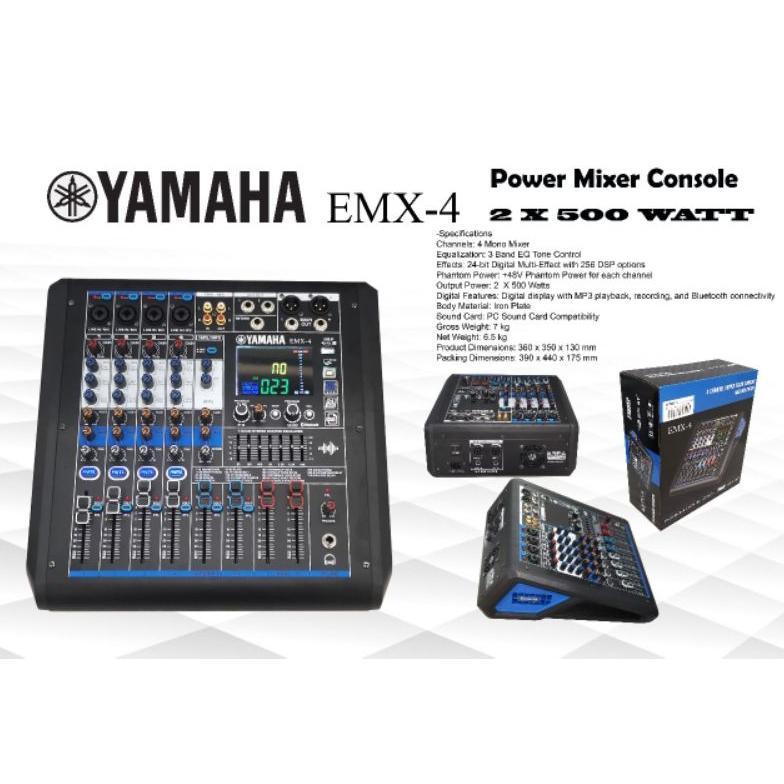 POWER MIXER YAMAHA EMX4 BLUETOOTH USB MP3 MIXER 4 CHANNEL EMX 4