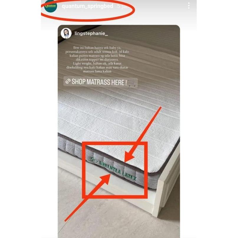 Ready Quantum Topper Greentea Latex DNA 8 Cm 140x200 Cm Alas Kasur