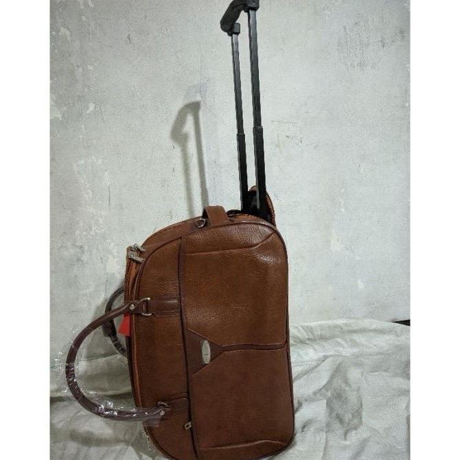 New Polo Classic 18 Inch - 23 Inch Travel Duffle Troli Bag Trolley Kulit PU Tas Pakaian Roda Mudik P