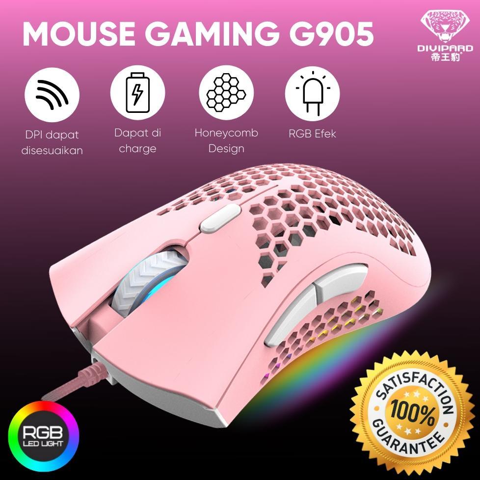 Mouse Gaming Honey Comb Divipard G905 RGB Effects 7200DPI Macro 7 Buttons