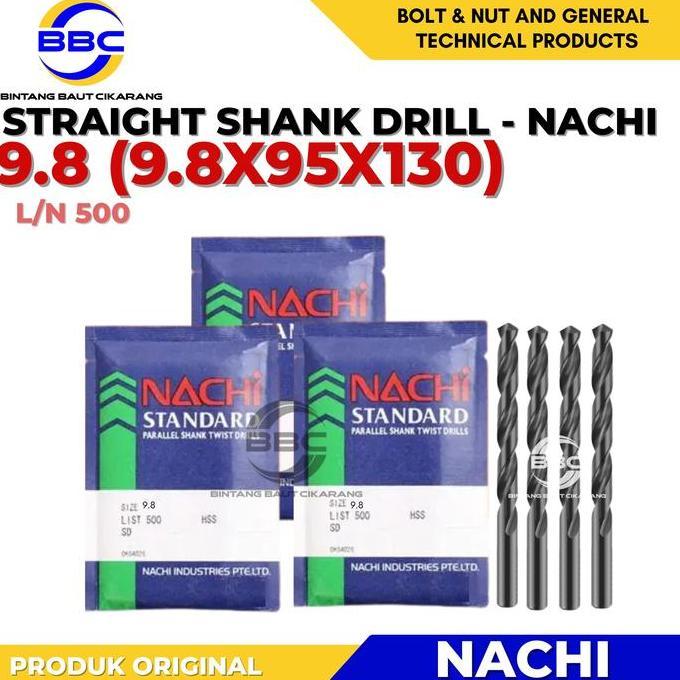 NACHI Mata Bor 9.8 mm Drill 9.8 mm HSS Mata Bor Besi NACHI - Available