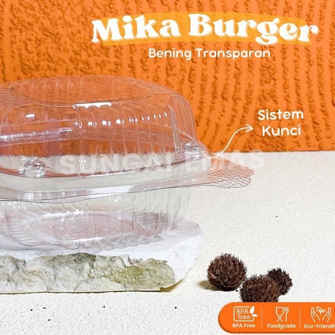 Mika Burger Bening Transparan / Tempat Burger / Tray Burger / Mika Bolu / Mika Hamburger