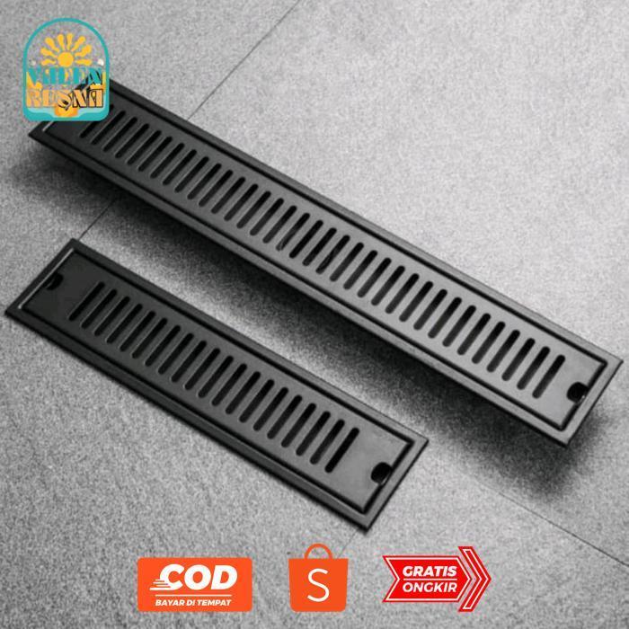 sd-46 Floor drain garis kotak hitam panjang / floor drain panjang Premium