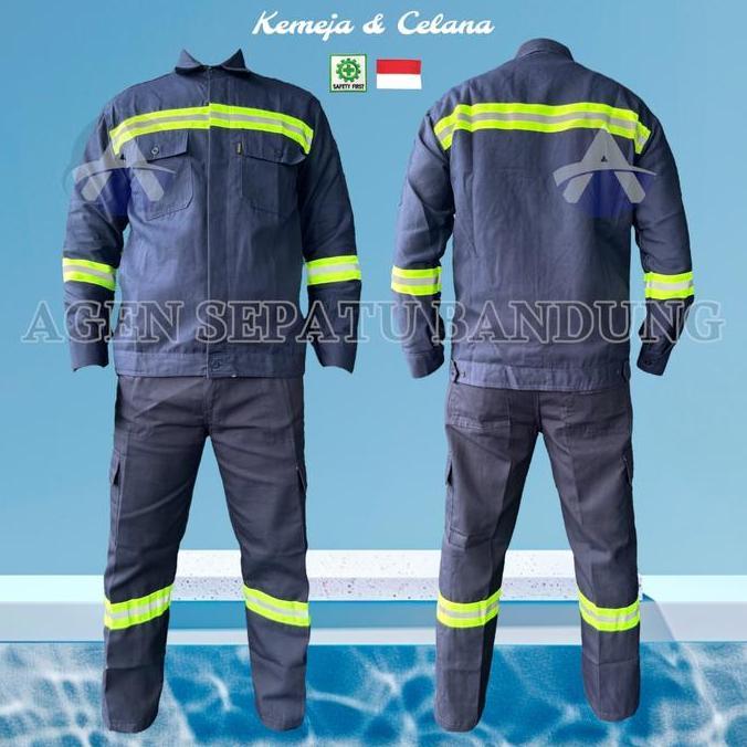 SETELAN Wearpack Safety Baju Safety Baju Kerja Bordir K3 dan Bendera Indonesia