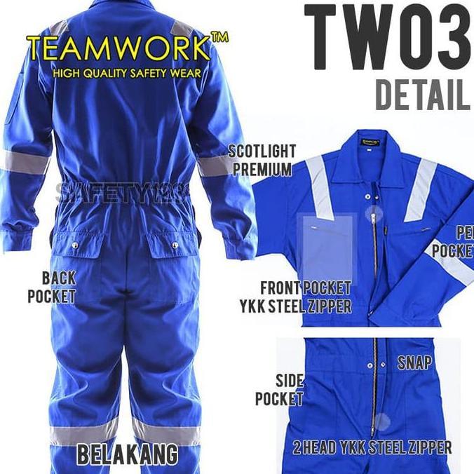 TW03 TeamWork Coverall Premium Super Big Size Wearpack Kerja Safety