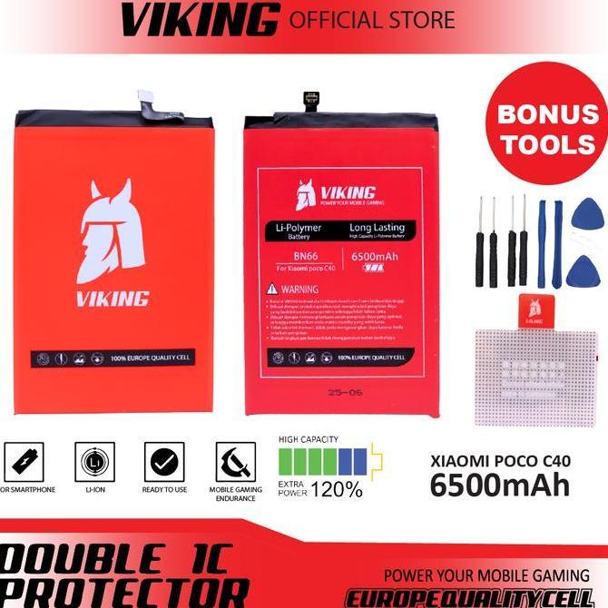 Viking Baterai For Poco C40 Bn66 Double Power