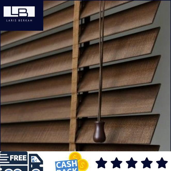 Tirai Kayu Wooden Blind Khusus Indoor Kerai Kayugorden Jendela