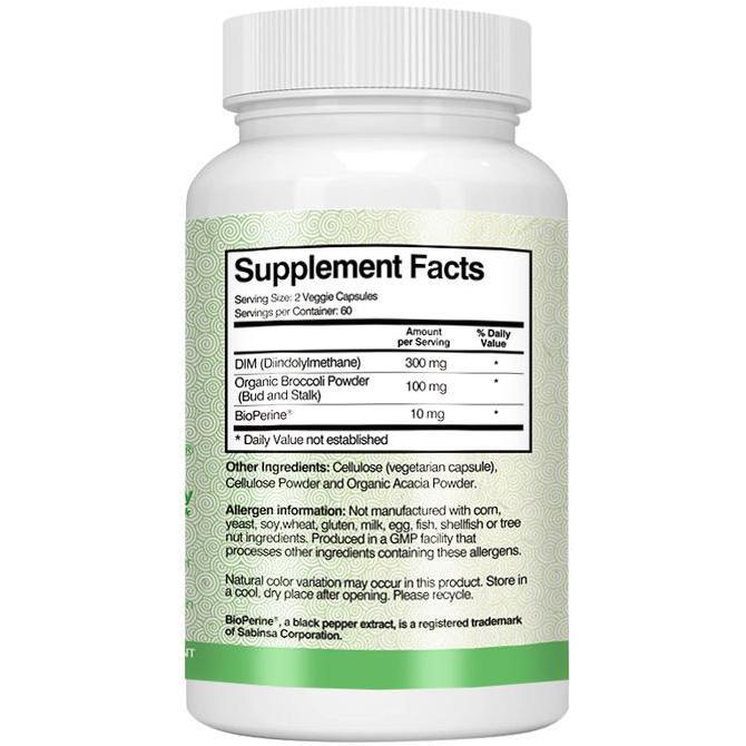 Grevip - Kapsul Vegetarian Brokoli Organik Alami - Dim 300 Mg - Mendukung Kadar Estrogen Yang Sehat 