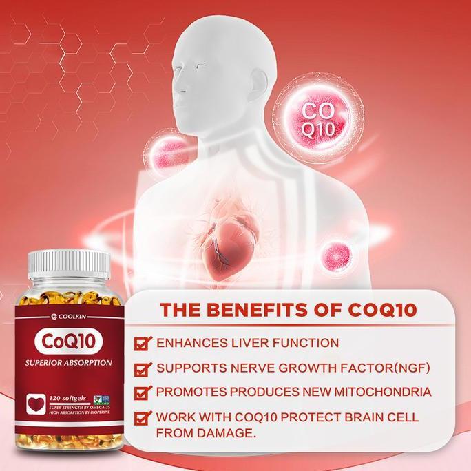 Coolkin-120 Kapsul/Botol-Suplemen Coq10-Non-Gmo-Bahan Alami-Mengandung Coq10, Omega-3, Lesitin Bunga