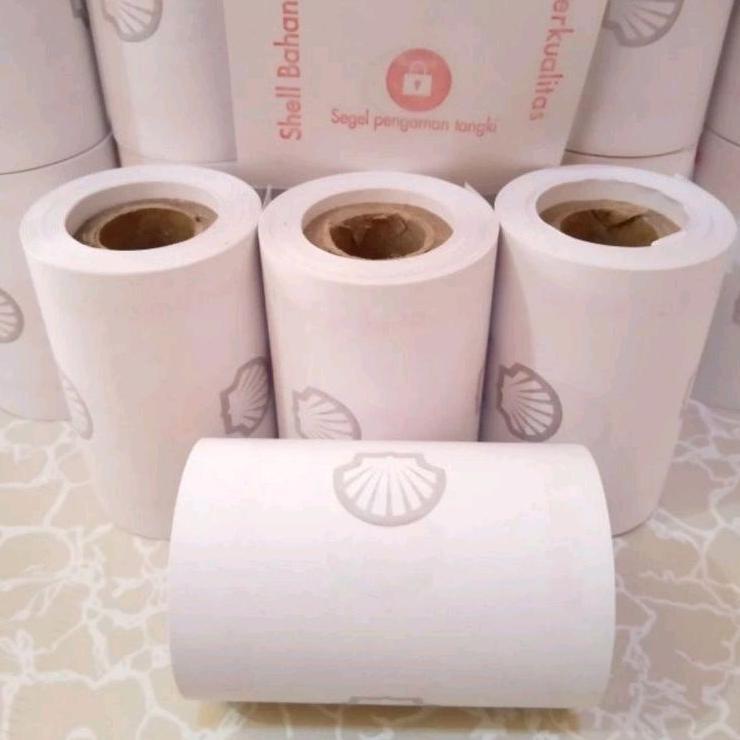 Kertas Struk Thermal Edc bluetooth logo Shell 58x40mm Paket murah 10 pcs
