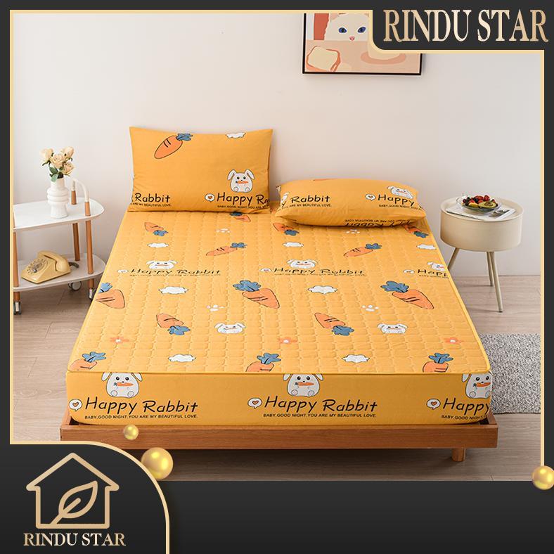 Rindu.Star SPREI WATERPROOF SULTAN MOTIF ANAK ROKET DINO BINTANG KUCING POLOS UKIR UKURAN 180X200CM 