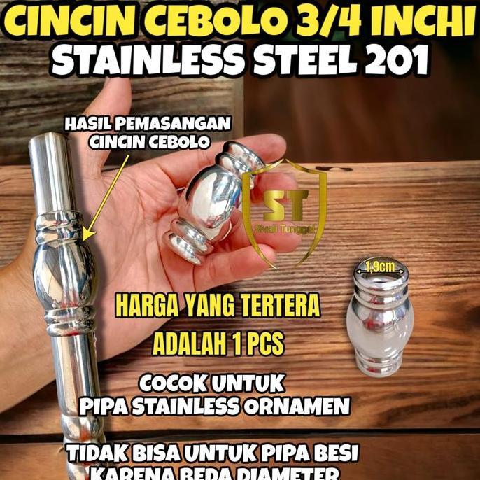 CINCIN CEBOLO 3/4" INCHI STAINLESS 201 - AKSESORIS ORNAMEN STAINLESS