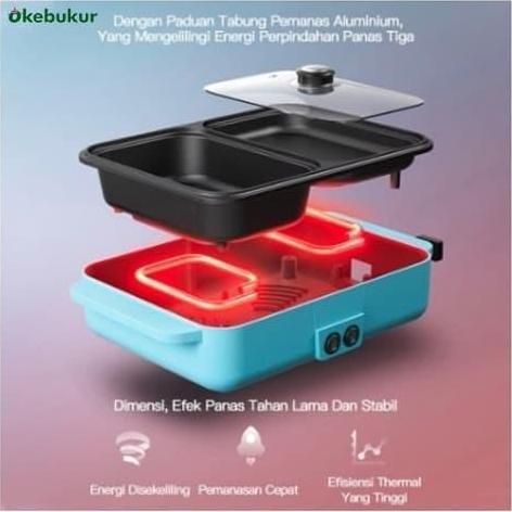 SU - OKEBUKUR Electric Grill Multifungsi Shabu Dan Panggang BBQ Dalam Satu Alat