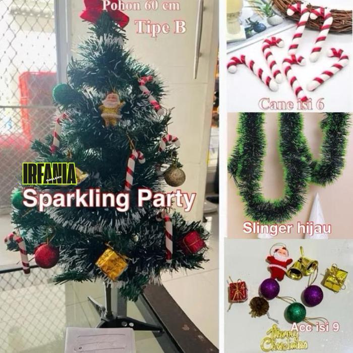 Super Sale Dekorasi pohon natal 60 cm/paket pohon natal 60 cm/paket dekorasi pohon natal LED 60 cm/p