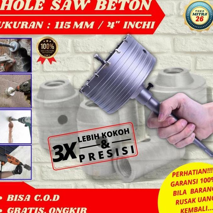 [SET] Mata Bor Holesaw Pelubang Beton Tembok 115MM Untuk Pipa Perkakas