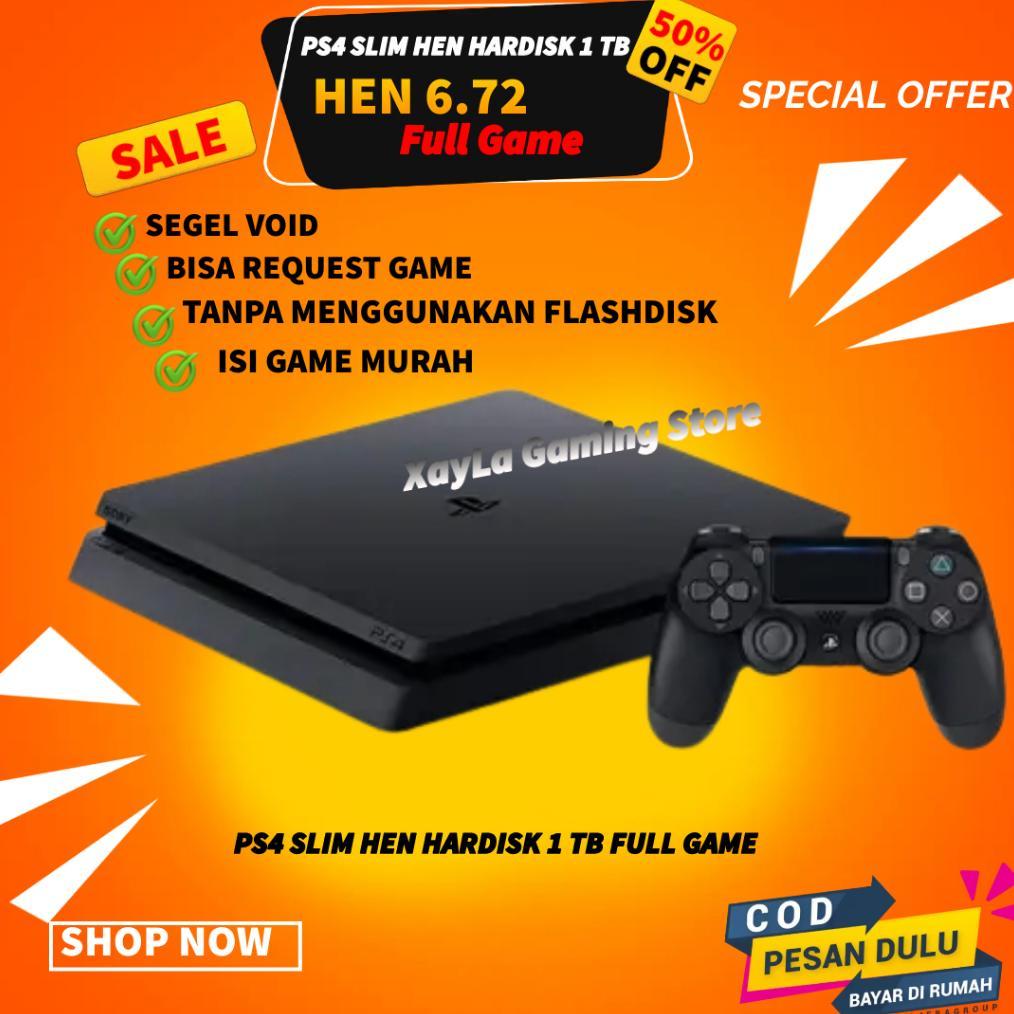 Playstation PS4 PS 4 Slim Hen 6.72 HDD Hardisk 1tb  Full Game