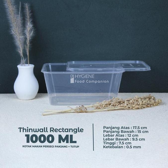 Thin Wall 1000 ml / KOTAK MAKAN PLASTIK 1000 ML THINWALL GROSIR