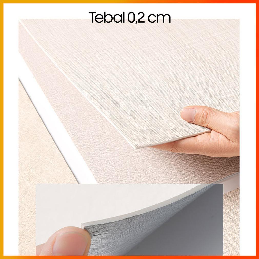 Wallpaper Dinding Linen Premium Tebal Bahan Pvc Roll 280X60 Cm Dekorasi Kamar Anti Lembab